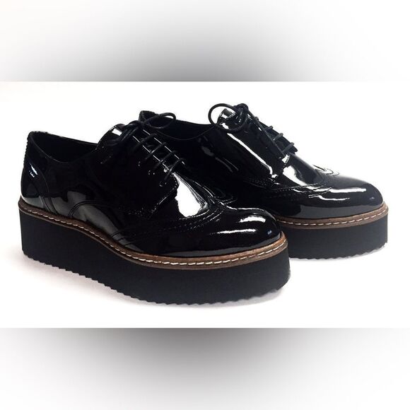 Shellys London Shoes - SHELLYS LONDON BLACK PLATFORM OXFORD